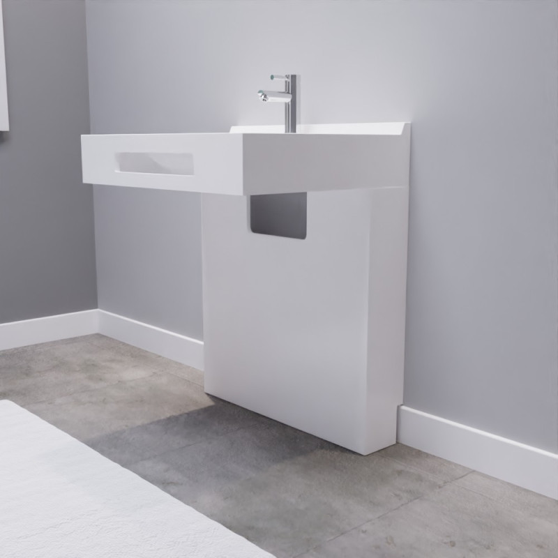 Caisson simple vasque LEA 70 - blanc brillant Caisson simple vasque LEA 70 - blanc brillant