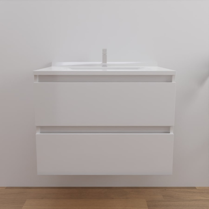 Meuble salle de bain ARLEQUIN 70 cm - traverses blanches et plan vasque blanc Meuble salle de bain ARLEQUIN 70 cm - traverses blanches et plan vasque blanc