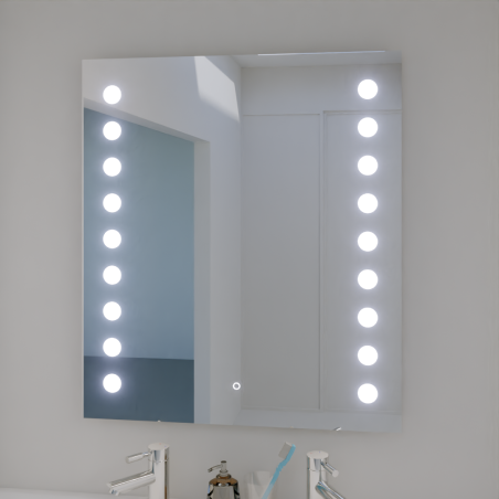 Miroir avec éclairage LED STARLED - 70 cm x 80 cm 
