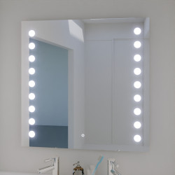 Miroir avec éclairage LED STARLED - 80 cm x 80 cm 