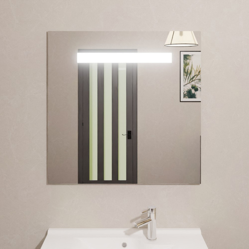 Miroir avec éclairage LED ELEGANCE - 80 cm x ht80 cm - sans interrupteur Miroir avec éclairage LED ELEGANCE - 80 cm x ht80 cm - sans interrupteur