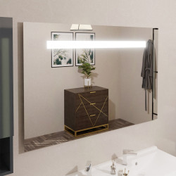Miroir avec éclairage LED ELEGANCE - 120 cm x ht80 cm - sans interrupteur