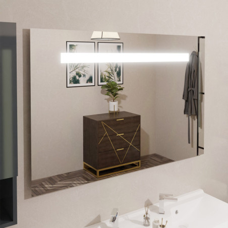 Miroir avec éclairage LED ELEGANCE - 120 cm x ht80 cm - sans interrupteur