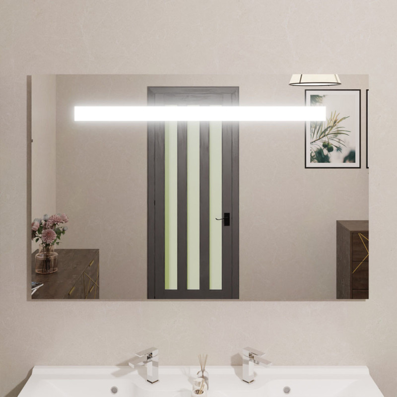 Miroir avec éclairage LED ELEGANCE - 120 cm x ht80 cm - sans interrupteur Miroir avec éclairage LED ELEGANCE - 120 cm x ht80 cm - sans interrupteur