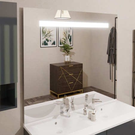Miroir avec éclairage LED ELEGANCE - 120 cm x ht105 cm - sans interrupteur