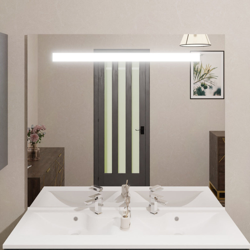 Miroir avec éclairage LED ELEGANCE - 120 cm x ht105 cm - sans interrupteur