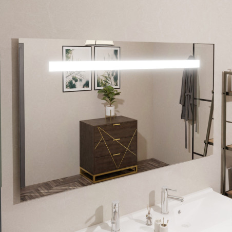 Miroir avec éclairage LED ELEGANCE - 140 cm x ht80 cm - sans interrupteur
