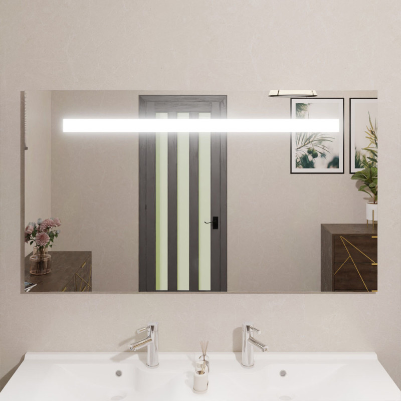 Miroir avec éclairage LED ELEGANCE - 140 cm x ht80 cm - sans interrupteur Miroir avec éclairage LED ELEGANCE - 140 cm x ht80 cm - sans interrupteur