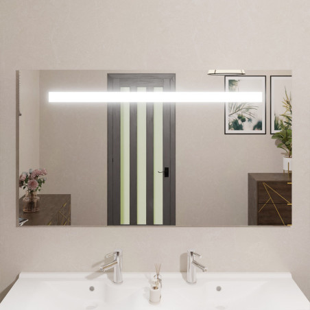 Miroir avec éclairage LED ELEGANCE - 140 cm x ht80 cm - sans interrupteur