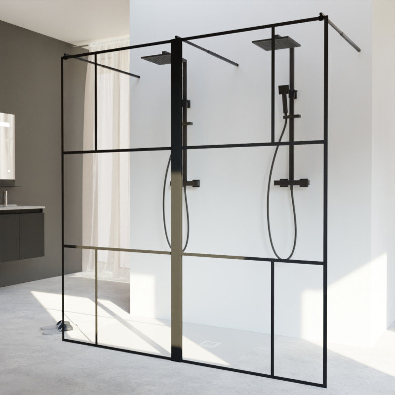 Paroi fixe italienne style industriel ATELIA 190 cm + BARFIX Paroi fixe italienne style industriel ATELIA 190 cm + BARFIX
