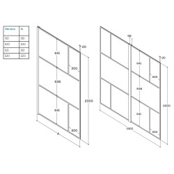 Paroi fixe italienne style industriel ATELIA 190 cm 