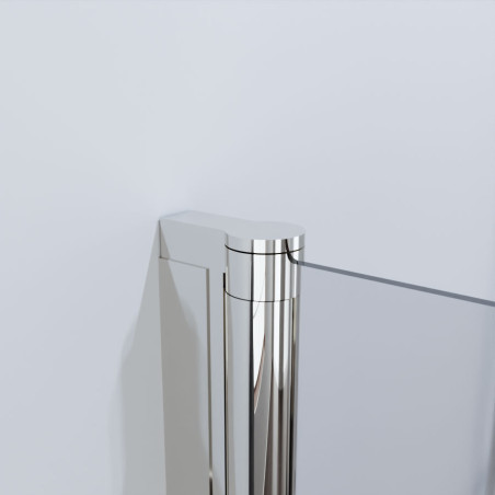 Paroi de baignoire pivotant 80 cm + volet mobile 40 cm en verre sécurit profilé chromé MURPHY