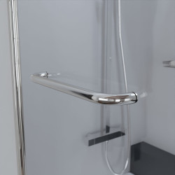 Paroi de baignoire pivotant 80 cm + volet mobile 40 cm en verre sécurit profilé chromé MURPHY