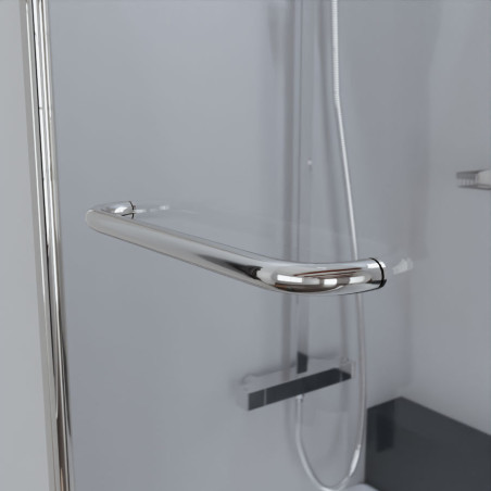 Paroi de baignoire pivotant 80 cm + volet mobile 40 cm en verre sécurit profilé chromé MURPHY