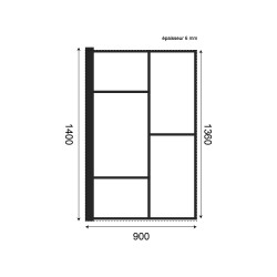 Paroi de baignoire noir en verre sérigraphié motif verrière d'atelier ATELIA 90 cm