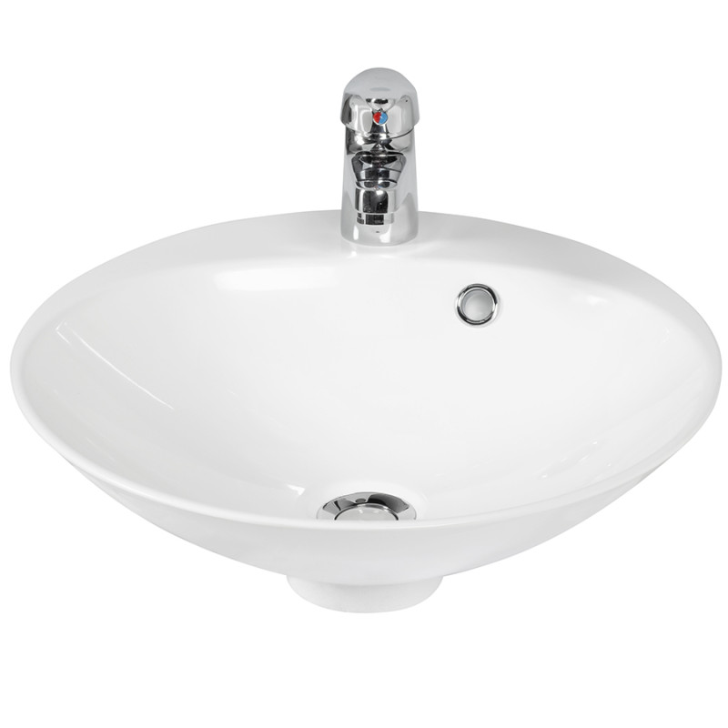 Vasque ronde à poser RESIBOL Ø 45 cm - blanc Vasque ronde à poser RESIBOL Ø 45 cm - blanc