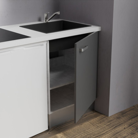 Kitchenette K02-PT - 120 cm avec plan de travail et évier - emplacements frigo, hotte et micro-ondes