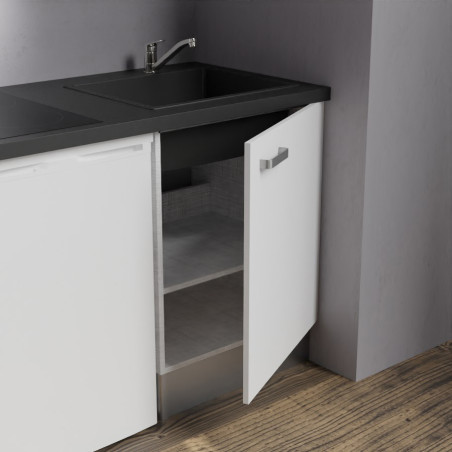 Kitchenette K02-PT - 120 cm avec plan de travail et évier - emplacements frigo, hotte et micro-ondes