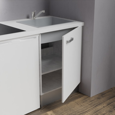 Kitchenette K02-PT - 120 cm avec plan de travail et évier - emplacements frigo, hotte et micro-ondes