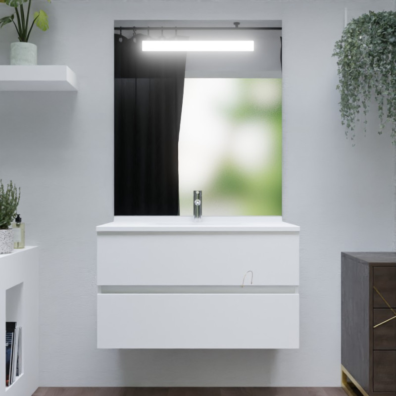 Meuble salle de bain ROMY 90 cm avec miroir led Elégance ht105 Meuble salle de bain ROMY 90 cm avec miroir led Elégance ht105