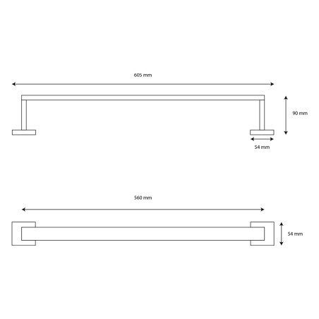 Porte serviette noir mat - 2 fixations