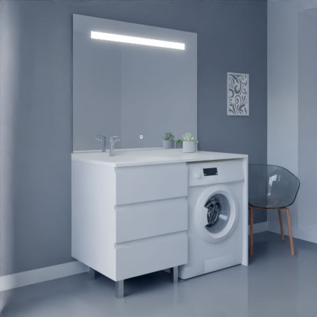 Miroir avec éclairage LED ELEGANCE - 124 cm x ht105 cm 