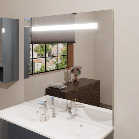 Miroir avec éclairage LED ELEGANCE - 124 cm x ht105 cm 