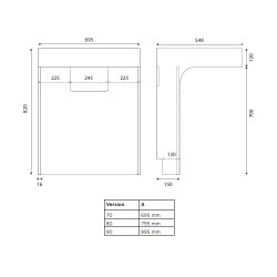 Meuble simple vasque PMR ALTEA 70 cm 