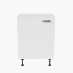 Meuble de cuisine bas 1 porte et 1 étagère - 60 cm - façades blanches