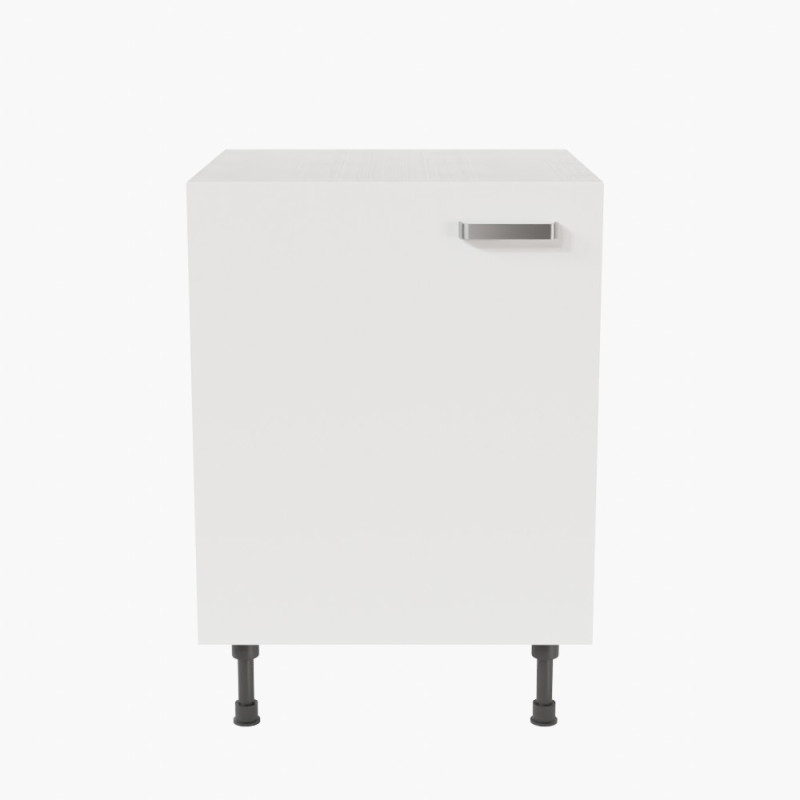 Meuble de cuisine bas 1 porte et 1 étagère - 60 cm - façades blanches Meuble de cuisine bas 1 porte et 1 étagère - 60 cm - façades blanches