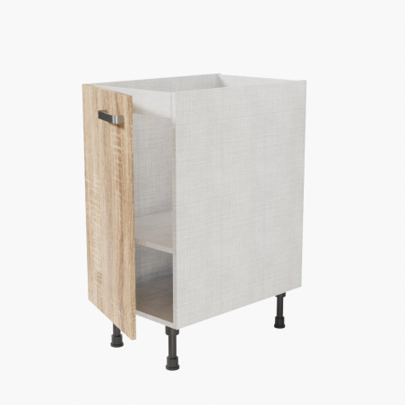 Meuble sous évier - 40 cm - Avec porte coloris chêne