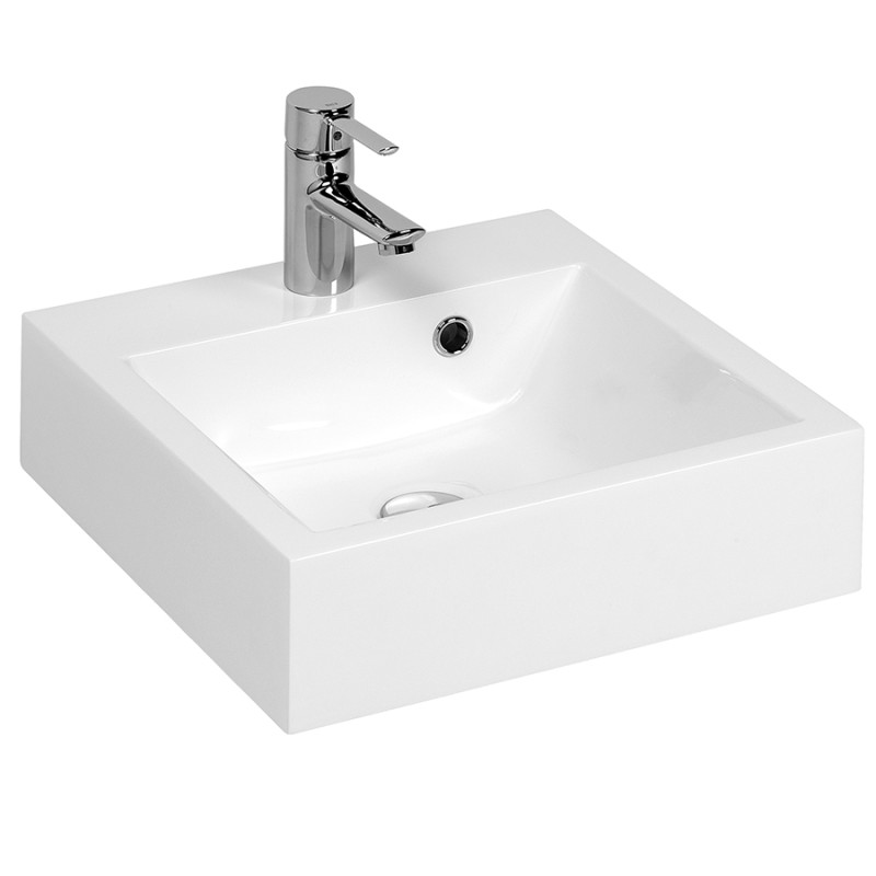 Vasque carrée à poser RESICUB 40 cm - blanc Vasque carrée à poser RESICUB 40 cm - blanc
