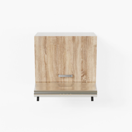 Meuble sur hotte - 60 cm - Porte coloris chêne