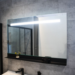 Miroir avec éclairage LED et tablette ETAL - 120 cm x 80 cm 