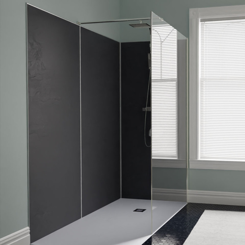 Panneau mural étanche 90 cm x 200 cm - CREARDOISE Gris anthracite Panneau mural étanche 90 cm x 200 cm - CREARDOISE Gris anthracite