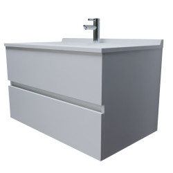 Meuble salle de bain 90 cm ROMY - Blanc brillant
