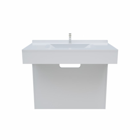 Meuble simple vasque PMR EPURE 90 cm - Blanc brillant
