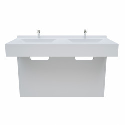 Meuble double vasque EPURE 120 cm - Blanc brillant