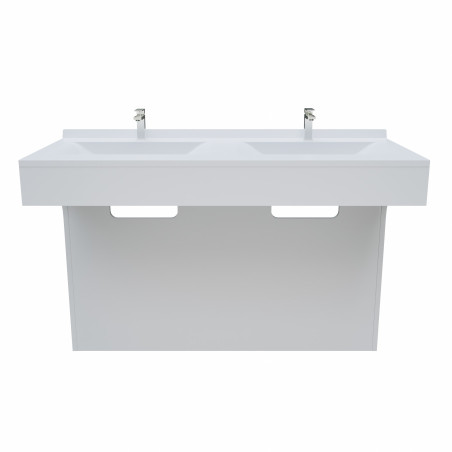Meuble double vasque EPURE 120 cm - Blanc brillant