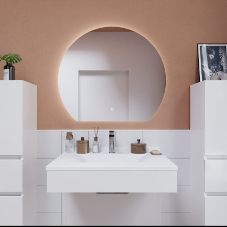 Miroir avec éclairage LED ECLIPSE - 80 cm x 70 cm