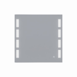 Miroir anti-buée PRESTIGE 80x80 cm - éclairage intégré à LED et interrupteur sensitif