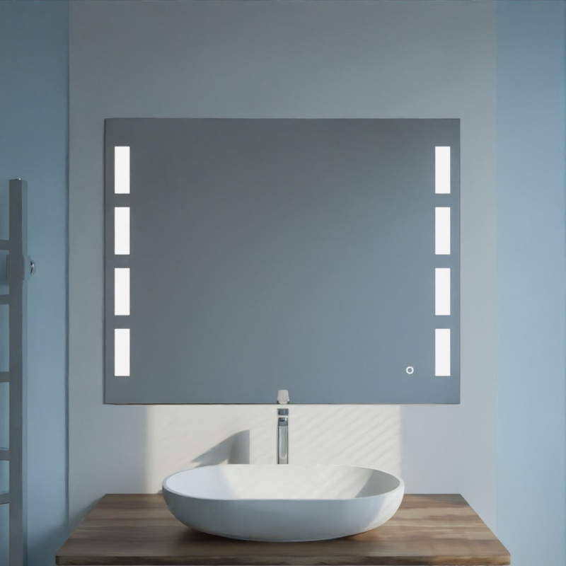 Miroir anti-buée PRESTIGE 100x80 cm - éclairage intégré à LED et interrupteur sensitif Miroir anti-buée PRESTIGE 100x80 cm - éclairage intégré à LED et interrupteur sensitif