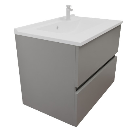 Meuble salle de bain suspendu tout inox 70 cm ROSINOX avec plan vasque ROSINOX - Gris clair