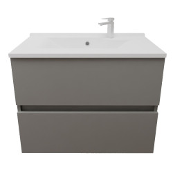 Meuble salle de bain suspendu tout inox 70 cm ROSINOX avec plan vasque ROSINOX - Gris clair