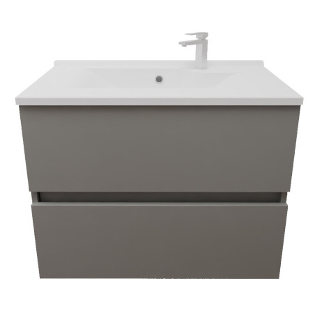 Meuble salle de bain suspendu tout inox 70 cm ROSINOX avec plan vasque ROSINOX - Gris clair