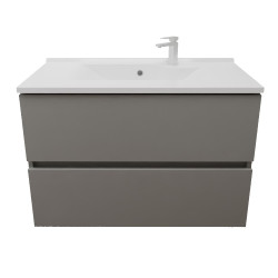 Meuble salle de bain suspendu tout inox 80 cm ROSINOX avec plan vasque ROSINOX - Gris clair