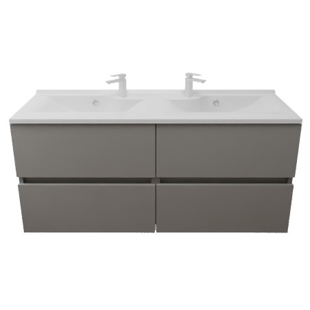 Meuble salle de bain suspendu tout inox 140 cm ROSINOX avec plan vasque ROSINOX - Gris clair