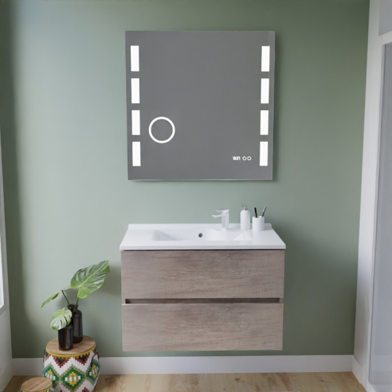 Meuble ROSINOX 80 cm avec plan vasque et miroir Excellence - Chêne Meuble ROSINOX 80 cm avec plan vasque et miroir Excellence - Chêne