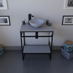 Meuble salle de bain STRUCTURA 70 cm avec vasque à poser grise