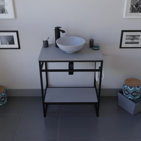 Meuble salle de bain STRUCTURA 70 cm avec vasque à poser grise